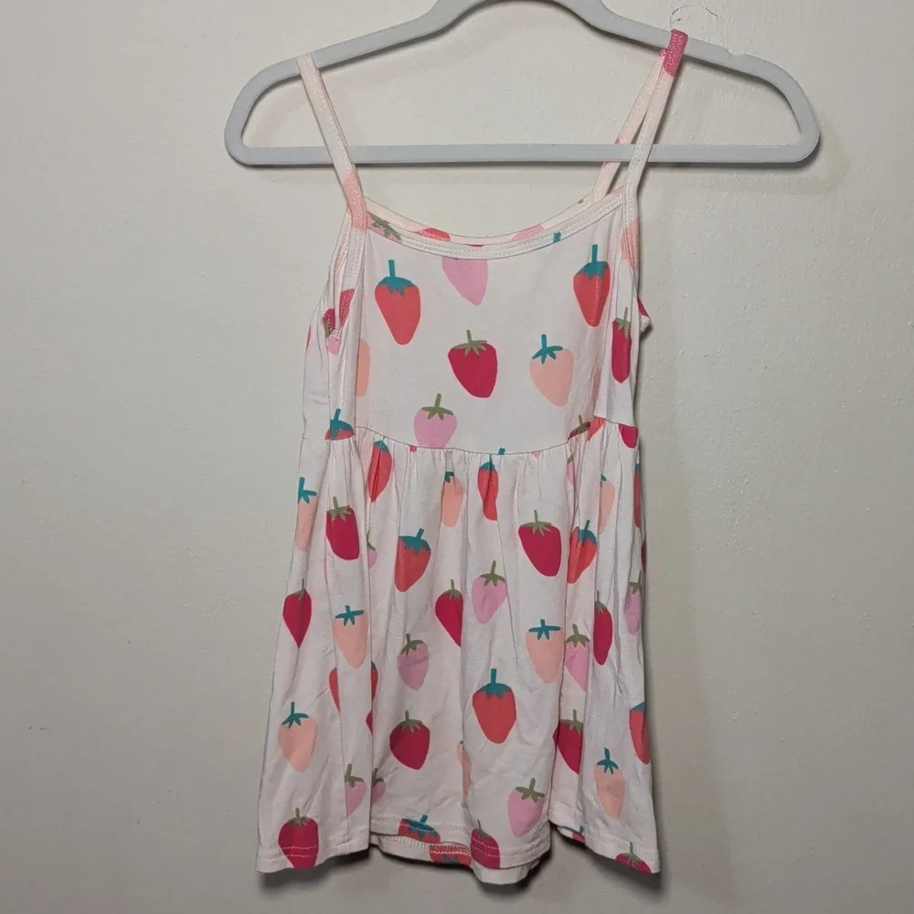 Vivie and Ash Strawberry Sundress Pink Red Green Summer A-line Girls Size 6/7